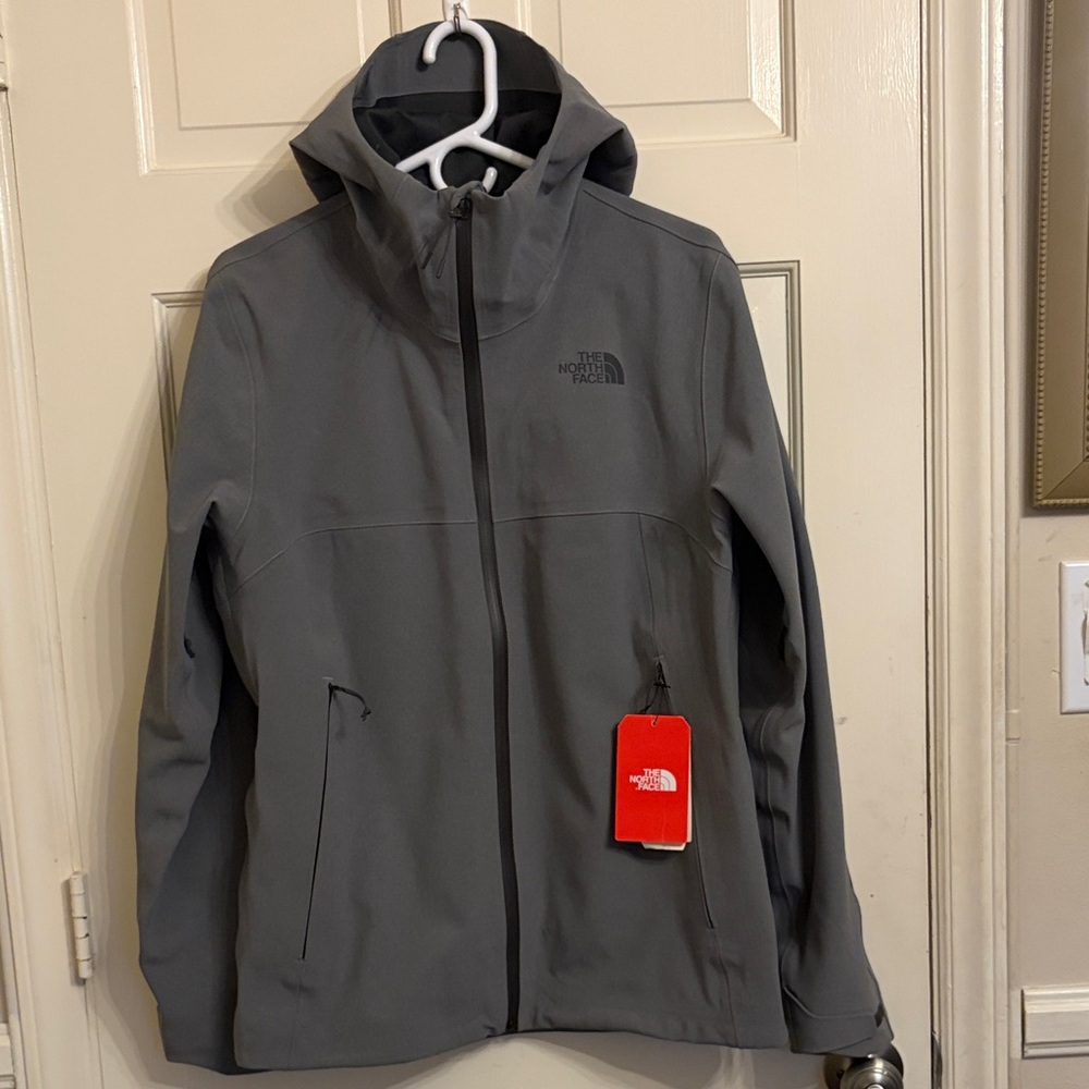 The North Face Men's Gray Apex Gore-Tex Stretch Hooded Softshell Rain Jacket